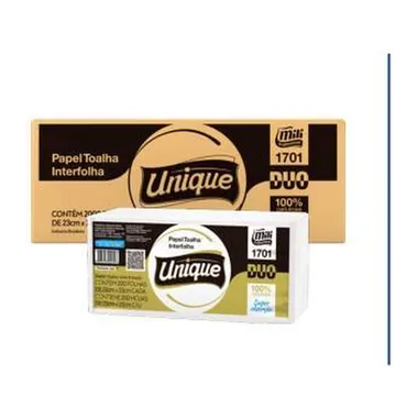 Papel Int. Folha Dupla Unique Soft Mili 17 g - 20x23 cm - 10x200FLS